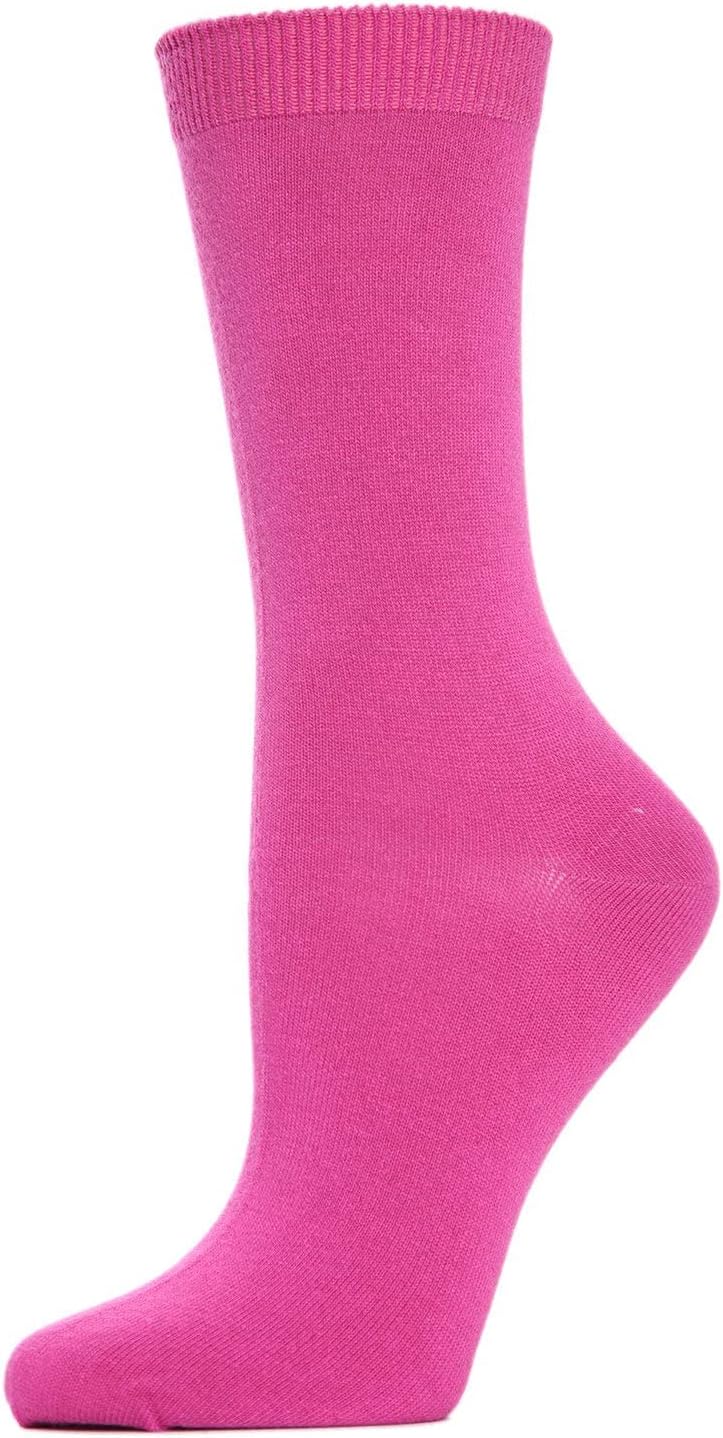 MeMoi Women's Flat-Knit Rayan Blend Crew Socks - Image 3