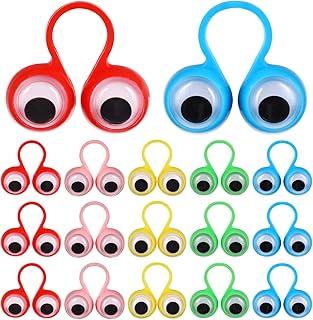 FOMIYES Googly Eye Rings Finger Puppets Eye On Rings Googly Eyeball Ring Eye Puppet Finger Toys for Kids Favor (20Pcs Random Color)