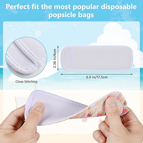 Miniatura 2 de Paquete de 10 fundas aislantes de neopreno para popsicle, color blanco