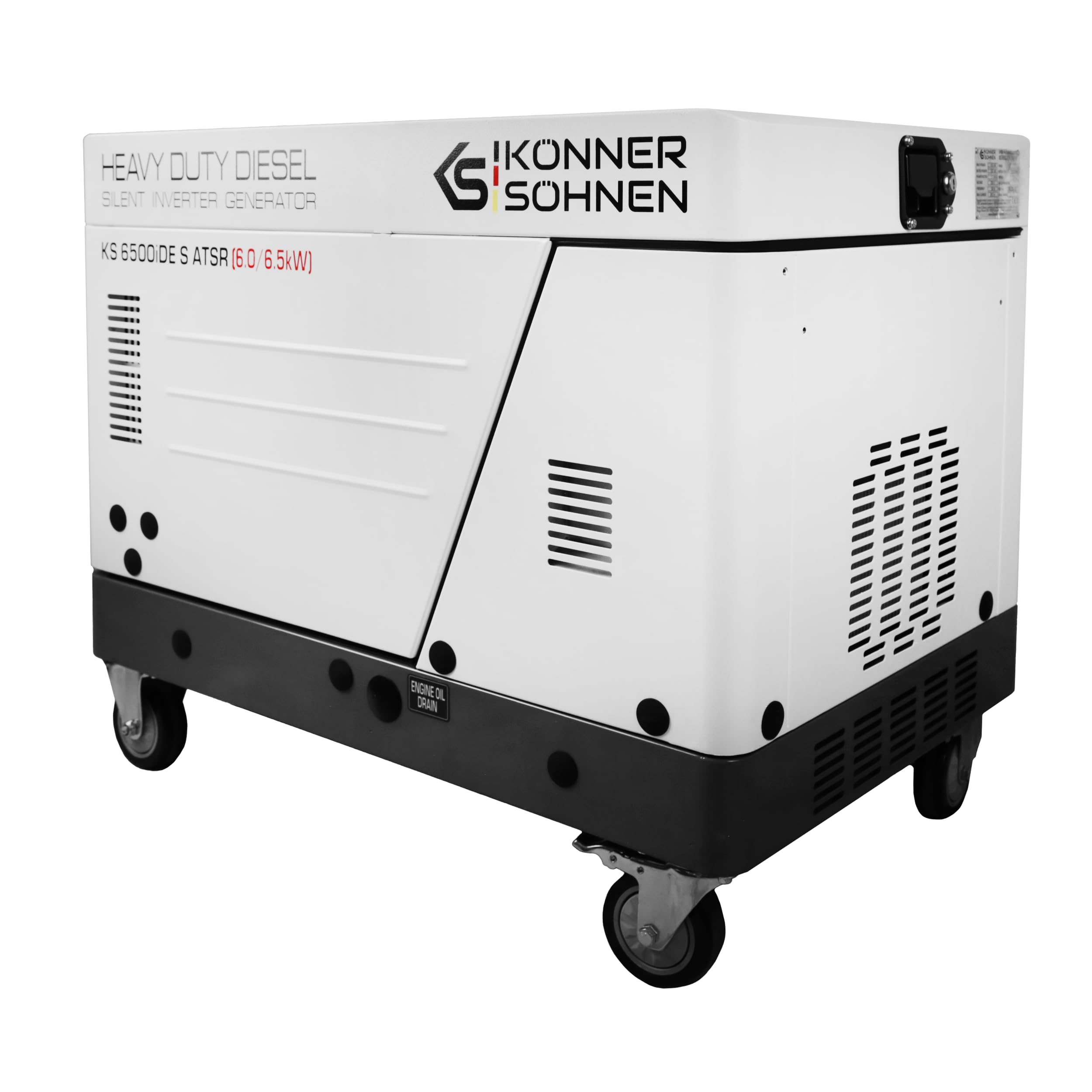K&S Könner&Söhnen KS 6500iDE S ATSR Diesel Inverter Generator 6,5 kW, stromgenerator mit Schallschutzgehäuse, inverter notstromaggregat mit Elektrostart, ATS-Anschlussmöglichkeit und Vorheizfunktion