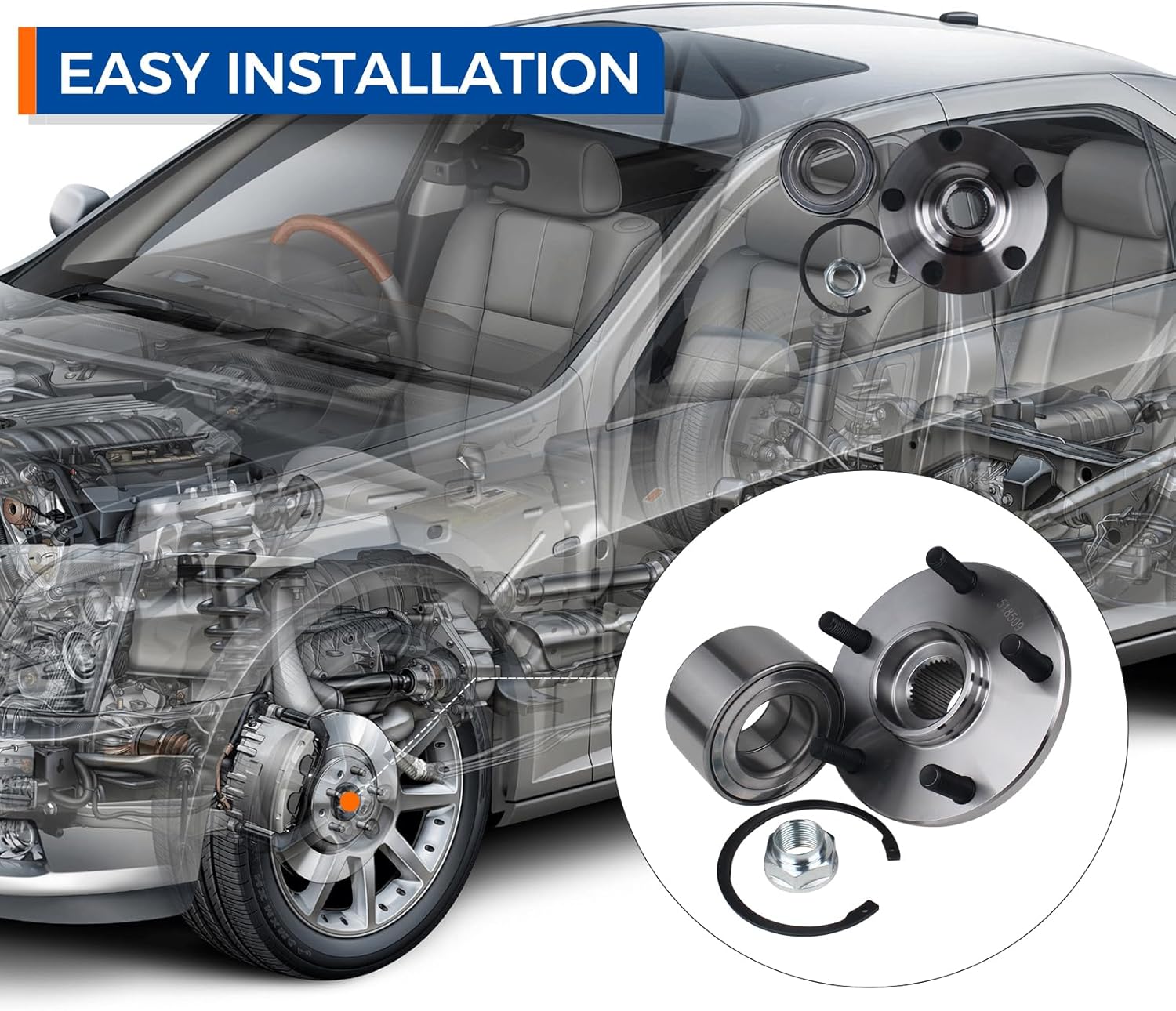 PAROD 518509 [Set of 2] Front Wheel Hub Bearing Assembly Fit for 1992-2003 Lexus ES300, 1999-2003 RX300 FWD ONLY, 1995, 2004 Toyota Avalon, 1992-2003 Camry V6 3.0L, 1998-2003 Sienna, 1999-2003 Solara - Image 3