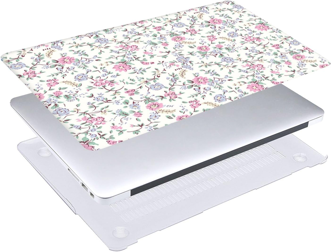 Hard Laptop Case Compatible with MacBook Pro 13 Inch 2020 2019 2018 2017 2016 Release A2338 A2289 A2251 A2159 A1989 A1708 A1706, Plastic Hardshell Cover & Keyboard Skin, Pink Tiny Flowers
