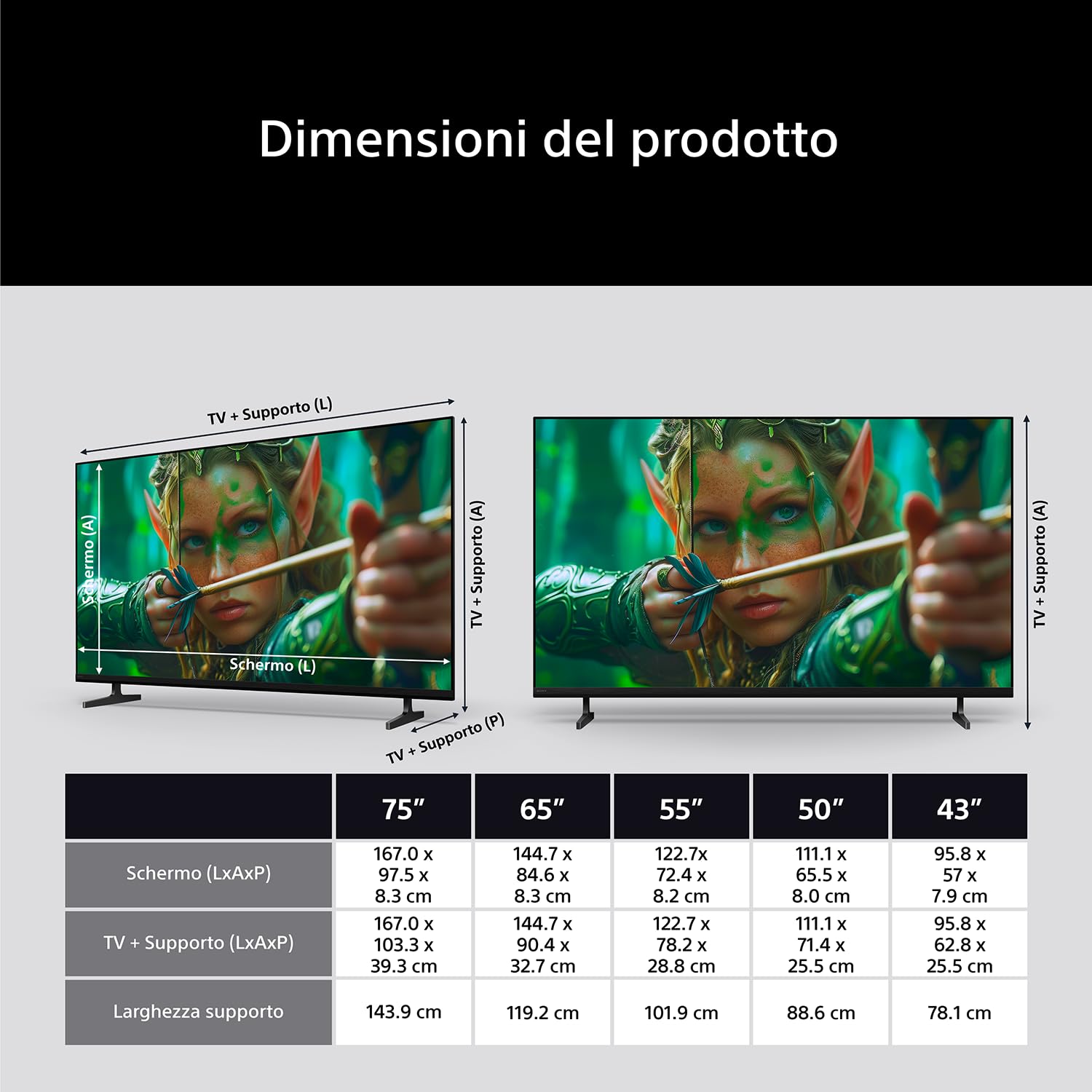 Sony BRAVIA 2Ⅱ 50", 4K Smart TV (Google TV), Processore X1,4K Upscaling, Televisione con Dolby Atmos e DTS:X, compatibile con PS5, 50S20M2, Modello 2026