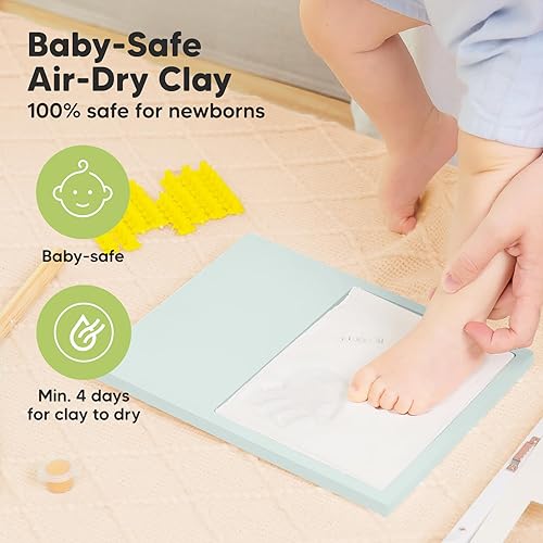 Miniatura 2 de Kit de huellas y manos para bebés, kit de huellas de bebé, recuerdo de bebé, regalos de baby shower para mamá, marco de fotos de bebé para niños y