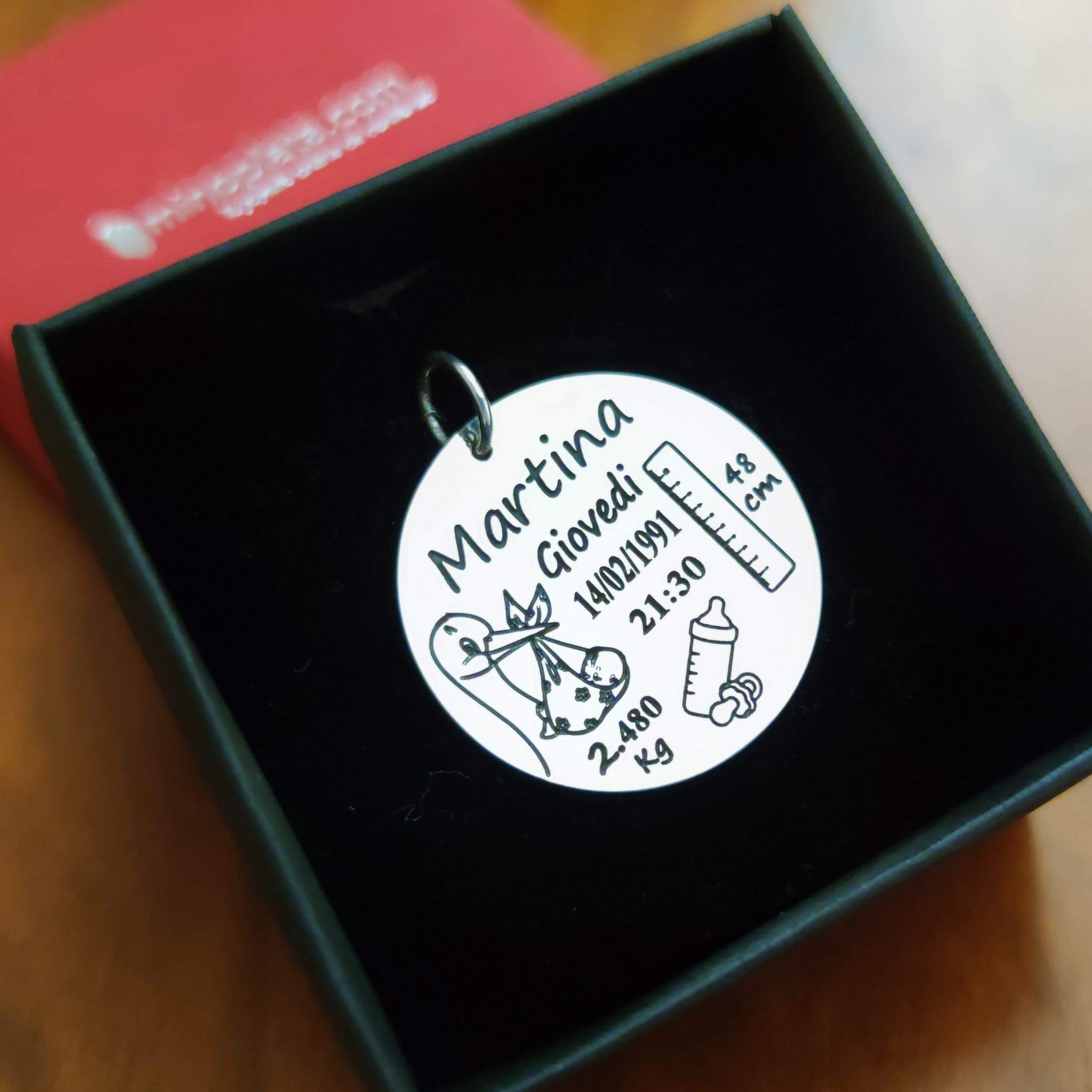 Colgante nacimiento de Plata de ley 925 personalizado
