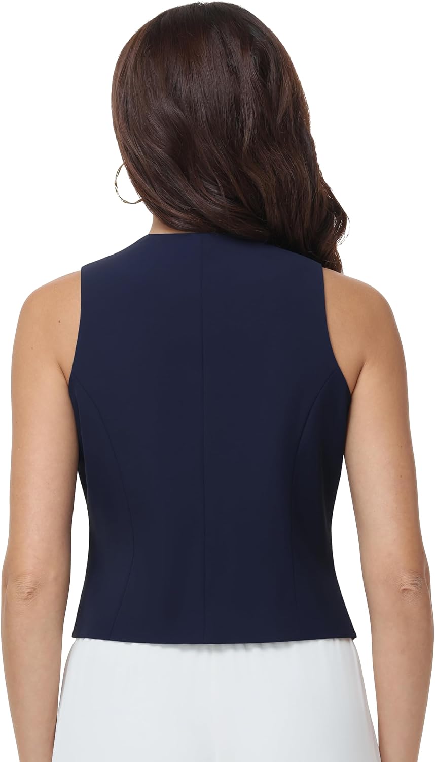 Vest Tops for Women Sleeveless Suit Vest | V Neck, Button Down, Business, Dressy Casual, Blazer Waistcoat