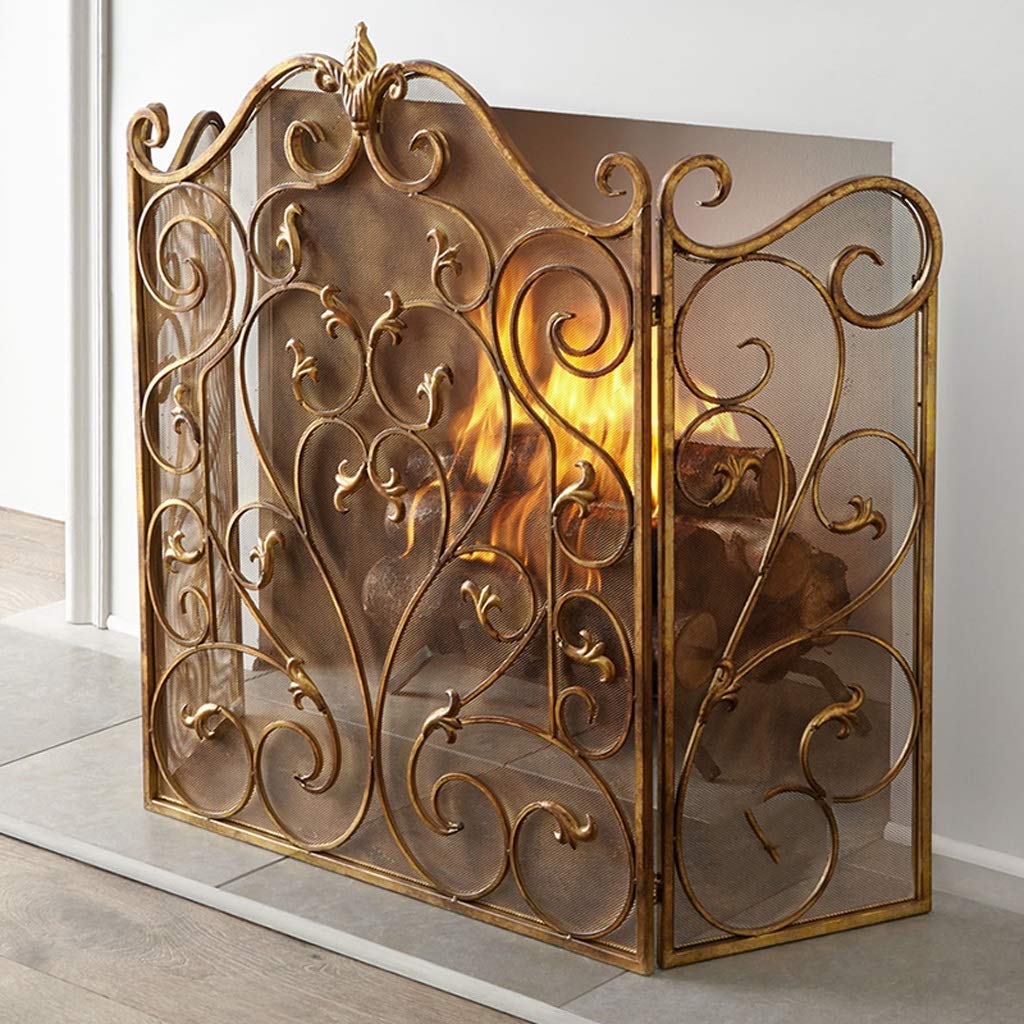 Pare-feu de cheminée pour Salon, âme européenne avec Treillis, cloison en Fer forgé, Gaine décorative Creuse encastrée