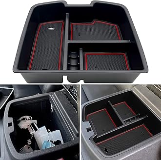 fit for Center Console Organizer Tray 2007-2014 GMC Sierra Chevy Silverado Tahoe Yukon Suburban - GM Vehicles Accessories Replaces 19166288 (Red)