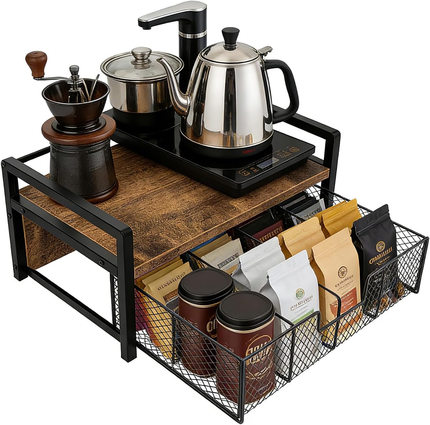 Wooden Tea Storage Organizer Chest