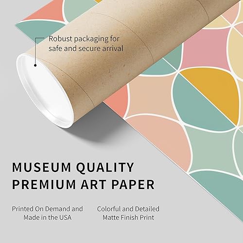 Miniatura 6 de Ethan Taylor Abstract Wall Art Prints Unframed Square Posters 'Retro 70s Hippie Pattern II' Retro Home Décor for Living Room, Bedroom, Office, 10 in