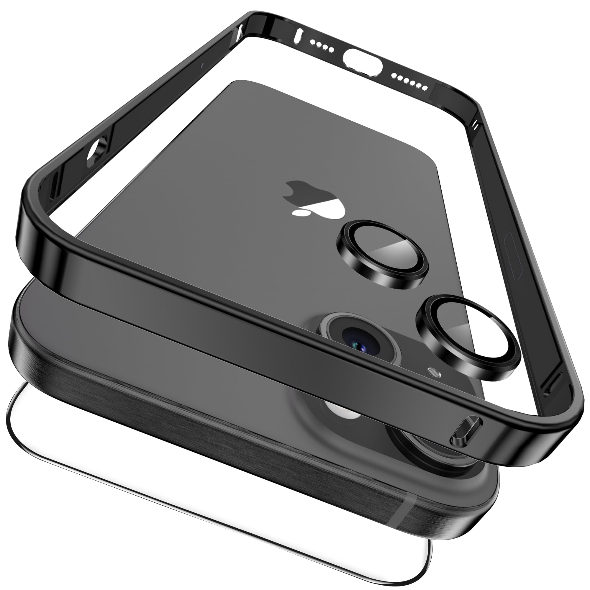 Amazon.com: YMHML 3 in 1 Case for iPhone 15 Plus Titanium Frame