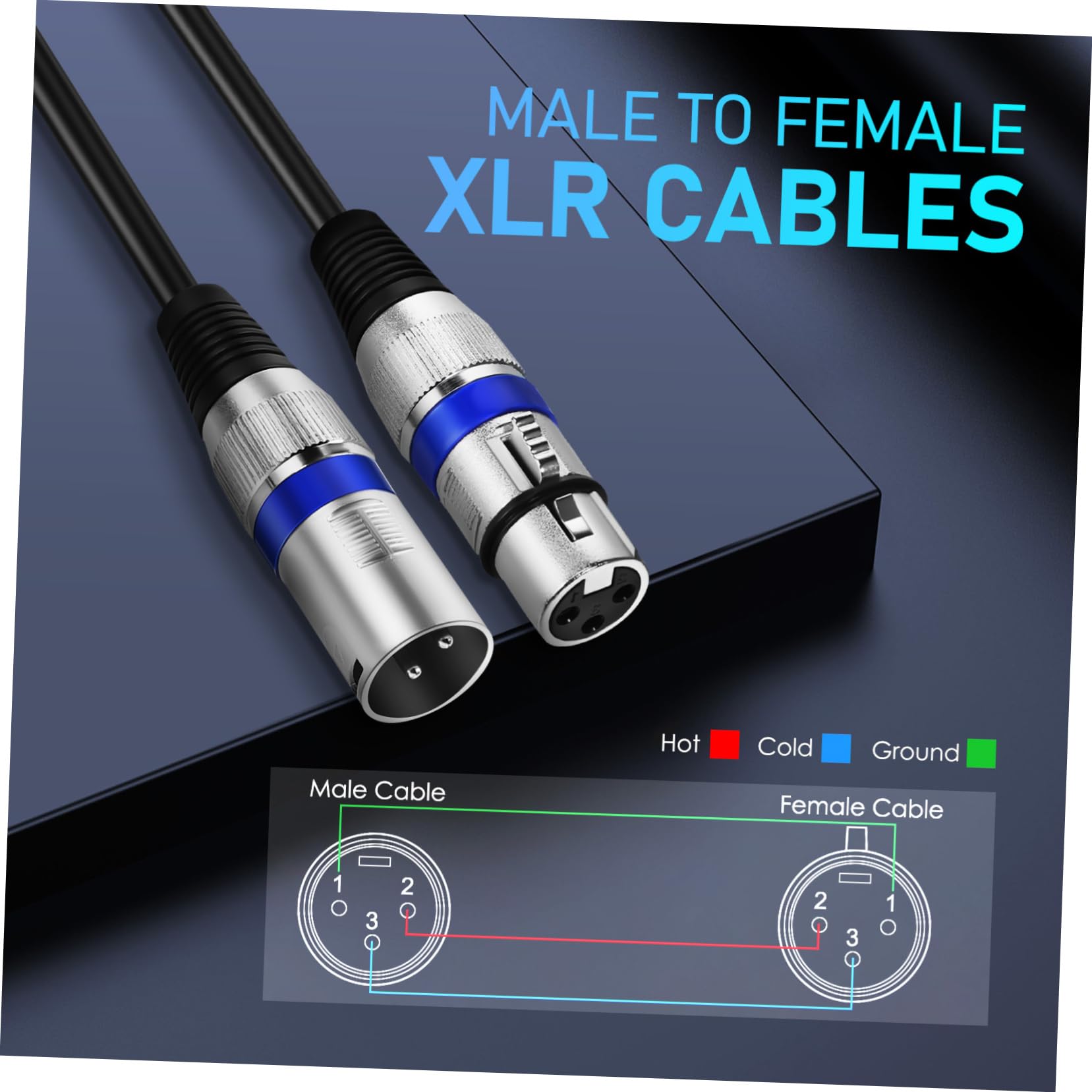 ERINGOGO 6 Cavi Microfono Xlr Maschio Femmina in Rame Doppio Schermo 6mm 1,5m Prestazioni Eccezionali Costruzione Robusta per Uso Professionale ed Eventi