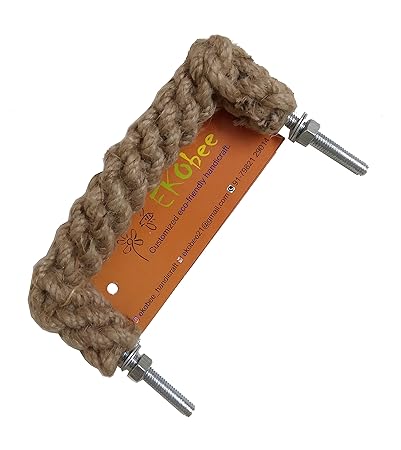 EKObee Jute Rope Sinnets Design Hardware Decor Drawer Pulls Handle for Cabinets, Wardrobes & Cupboards Brown (EB313)