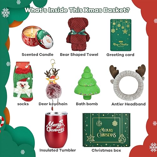 Miniatura 2 de Caja de regalos de Navidad, cesta de regalo de Navidad para mujeres y hombres, regalos de Feliz Navidad, regalos de agradecimiento, regalos de baño,