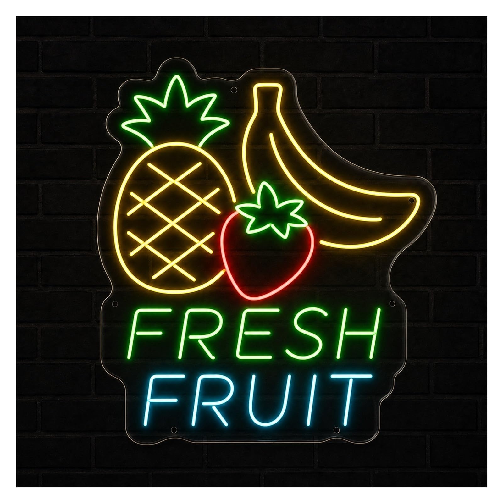 LEMST Signs Lamp Fresh Fruit Neon Sign USB Powered Adjustable Brightness Neon Lights Suitable for Hung On The Door Wall and Balconies 20cmx30cm
