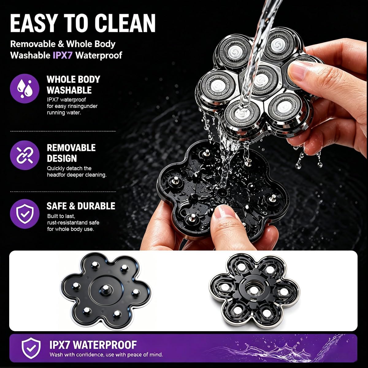 7D Magnetic Floating Heads for SHPAVVER Wyklaus Cyruzi Bald Razors