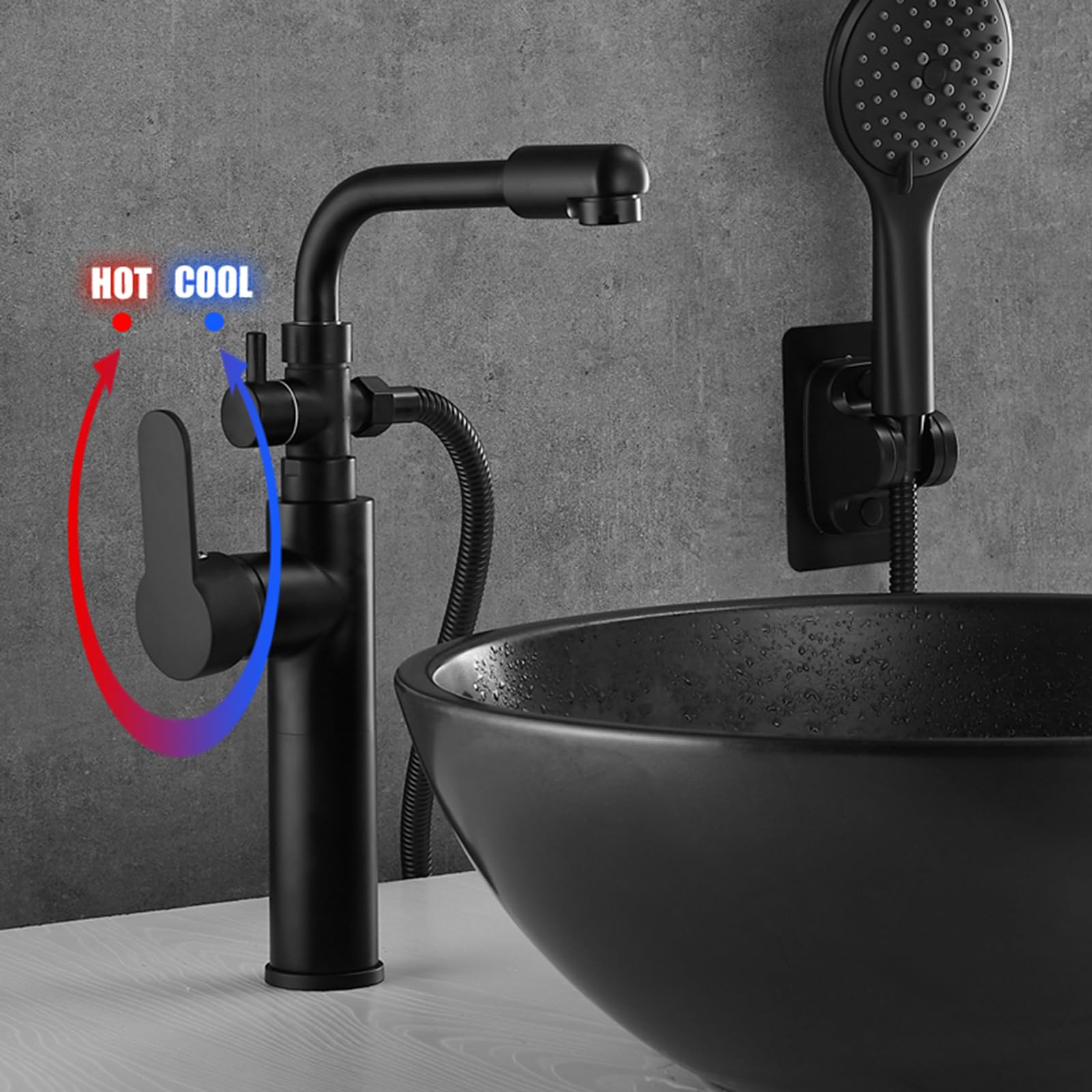 Rubinetto per Lavatrice Doppia Uscita Rubinetti Bagno Da Appoggio Miscelatore Lavabo Monoforo Acqua Calda E Fredda,Bianco