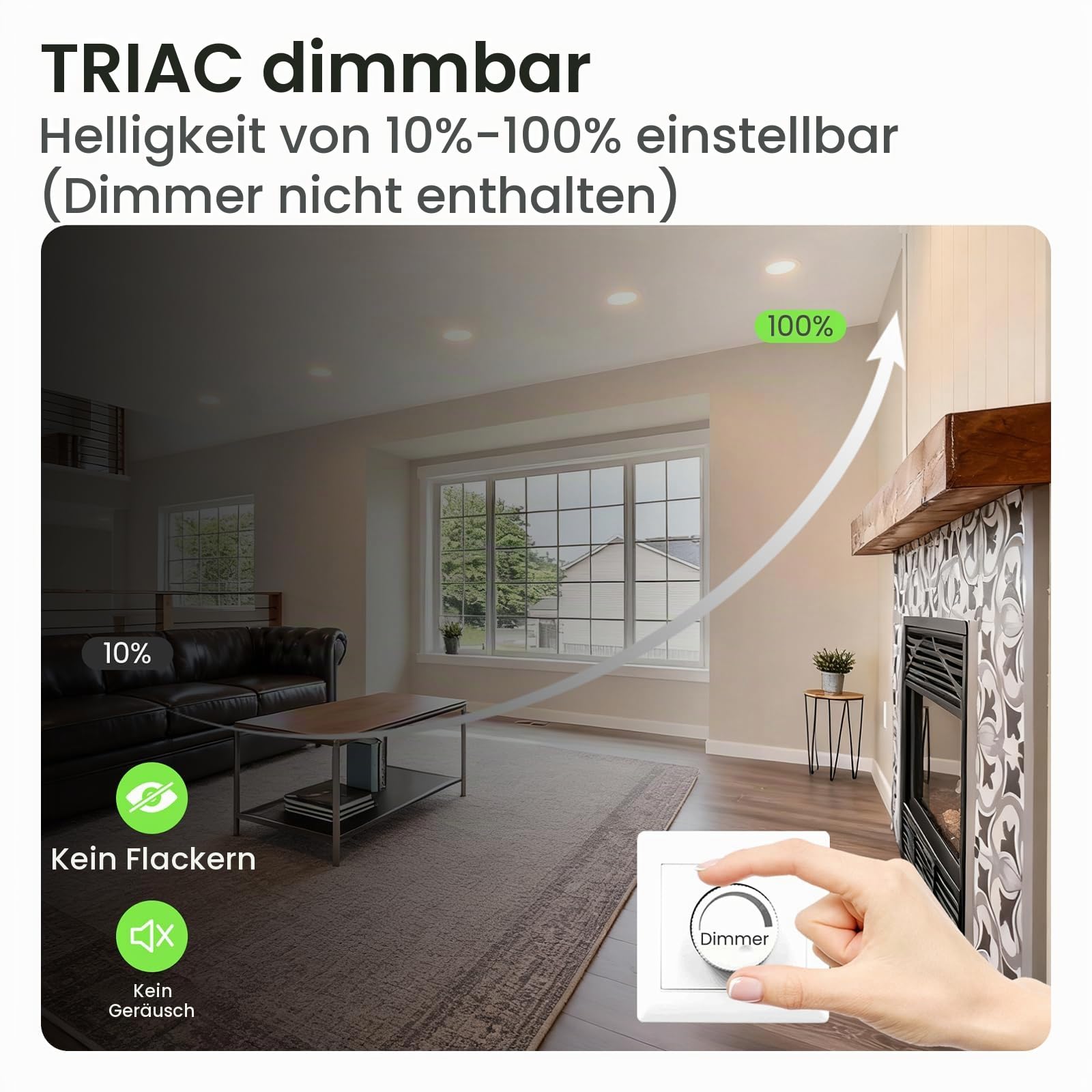 ALUSSO LIGHTING 12 Stück Einbaustrahler Led,5W 350 Lumen Led Einbaustrahler 230V Dimmbar,Deckenspots 3CCT 3000K 4000K 6500K Einstellbar Einbauleuchten,IP44 Deckenstrahler für Badezimmer,Küche,Nickel