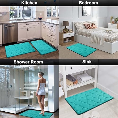 Miniatura 8 de Colorxy - Alfombra de baño de espuma viscoelástica, ultrasuave y antideslizante, absorbe el agua, lavable a máquina, tapete para suelos de cocina y