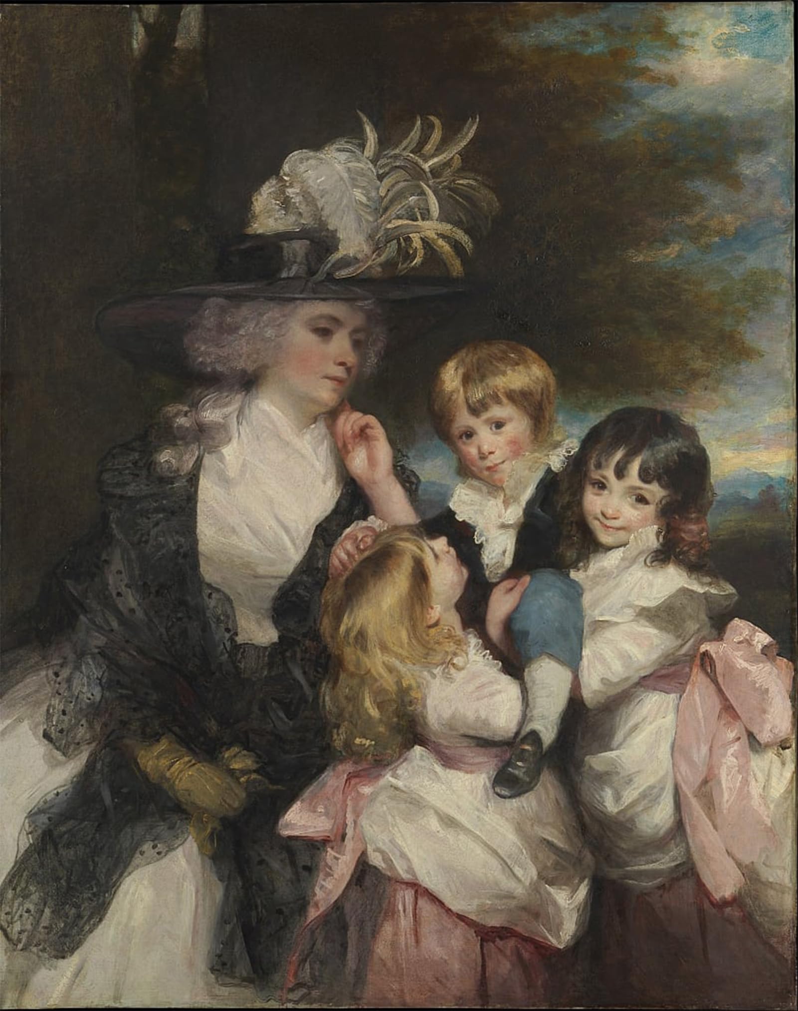 POSTERIIk Vintage Print Pop Art Landscape Artwork Lady Smith Charlotte Delaval and Her Children George Henry Louisa by Joshua Reynolds Art Prints for Office Home Decor 60x90cm