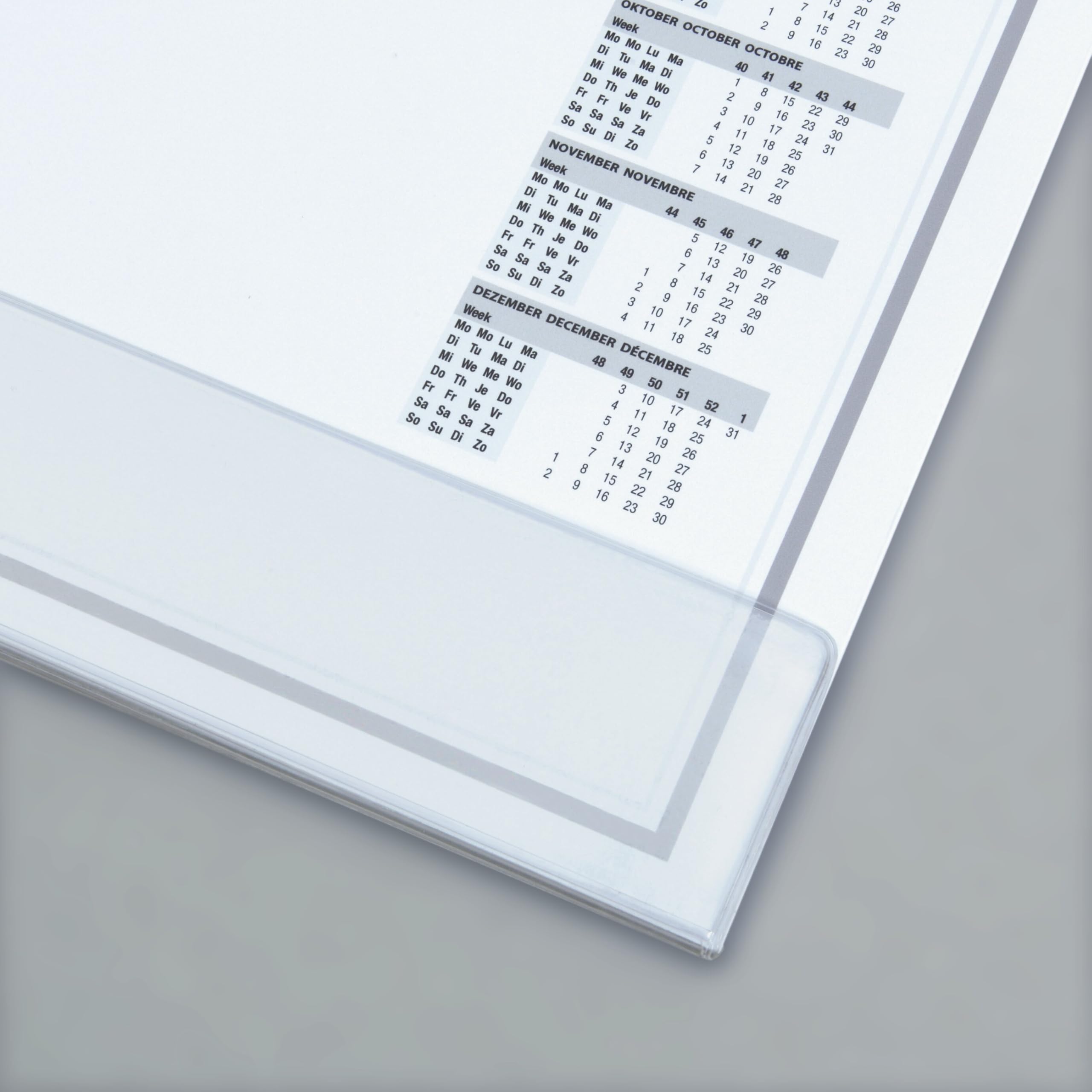 SIGEL Papier-Schreibtischunterlage DIN A2 Kalender 2027-2028 5er Set | H7366/5, Transparente Schutzleiste, 40 Blatt je Block mit Kantenschutz