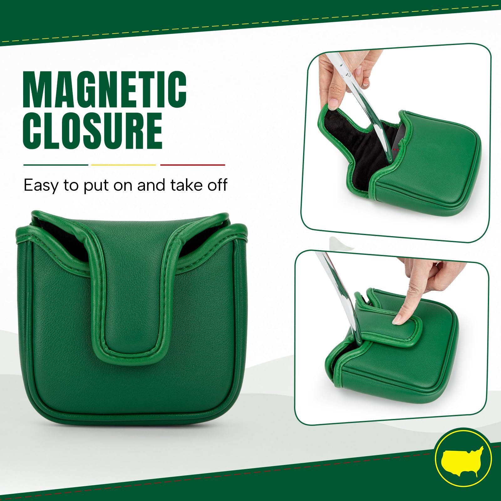 Montela Golf Cubiertas para putter de mazo, cubierta para cabeza de putter, cubiertas de palo de golf, fundas de piel para cabeza de putter, funda para cabeza de golf con imán para Scotty Cameron
