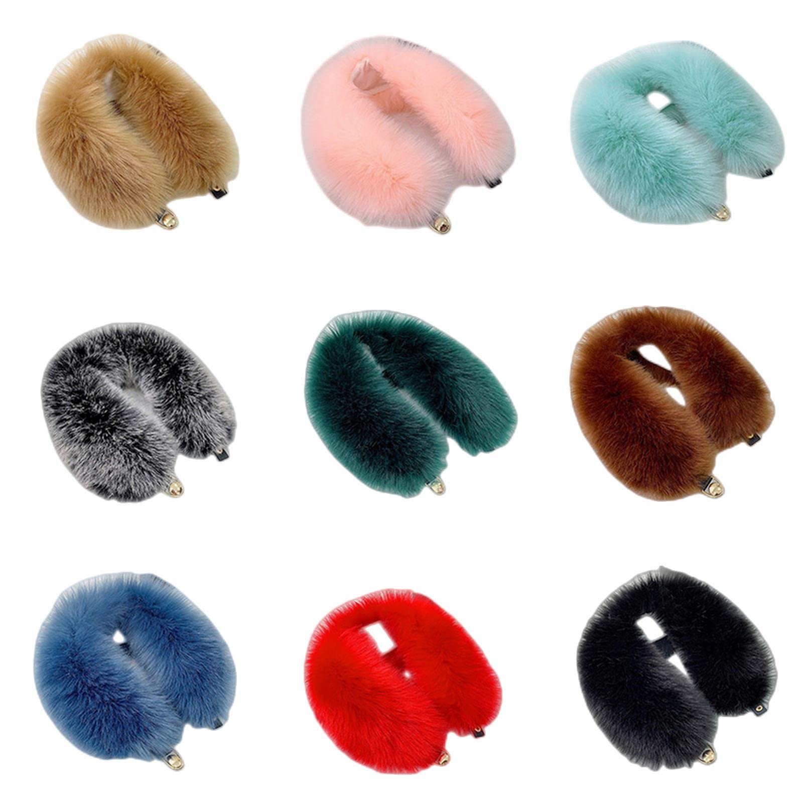MOGSA Bufandas de invierno para mujer, cuello de piel sintética, chal de piel sintética, talla única