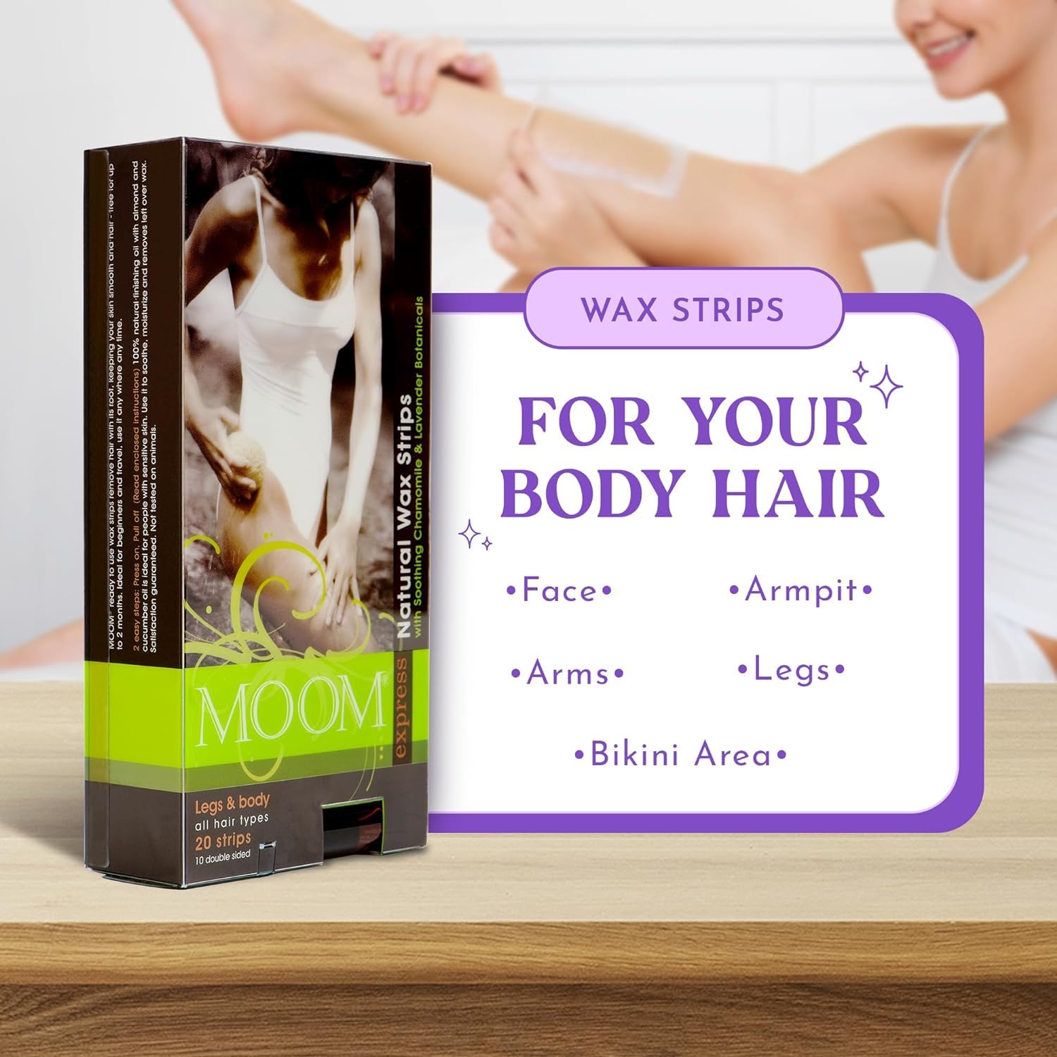 Amazon.com : MOOM Wax Strips Kit - 1 Pack of Wax Strips for Face 