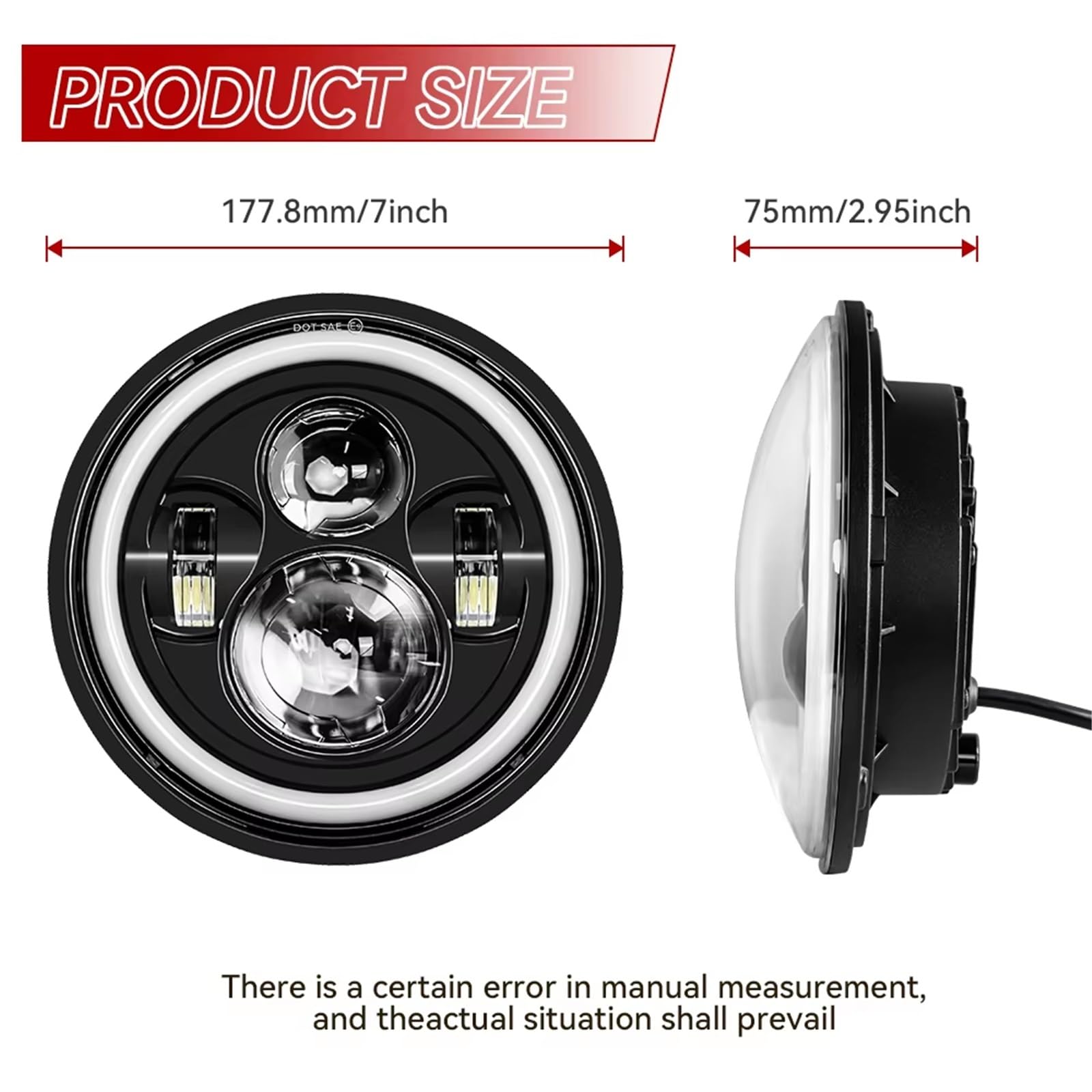 MESKEL Feux Avant Moto pour Suzuki pour Samurai pour Bandit 600 pour Softail pour Touring Phare De Moto LED H4 7 Pouces