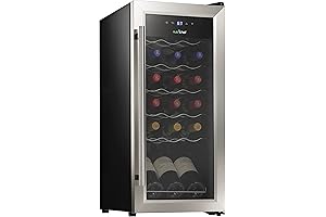 NutriChef 18 Bottle Under Counter Wine Cooler Refrigerator
