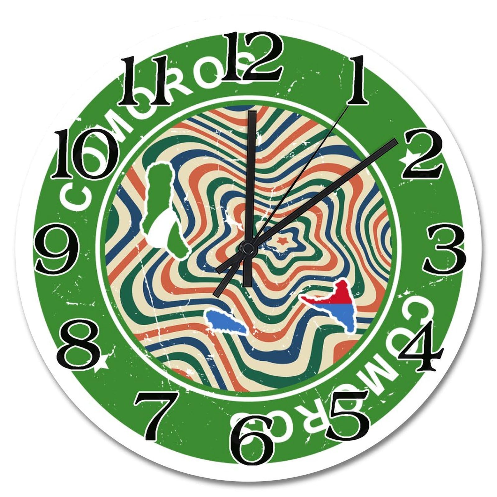 Horloge Comores rétro colorée pour votre décoration de salon vintage