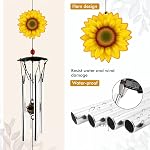 Wind Chimes for Outside Sunflower Wind Chimes Outdoor Home Patio Garden Decor Windchimes Outdoors Gift Ideas for Women Mom Grandma Sisters