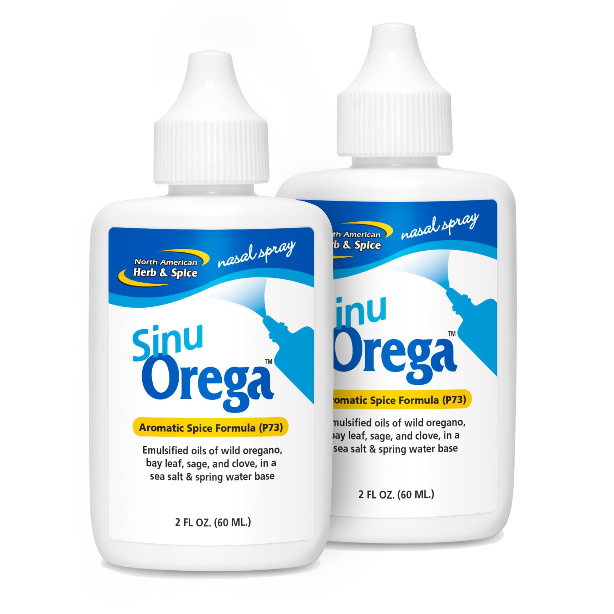 SinuOrega - 2 fl oz - Pack of 2 - All-Natural Nasal Spray - Oregano Oil & Sage to Support Healthy Sinus Response - Non-GMO
