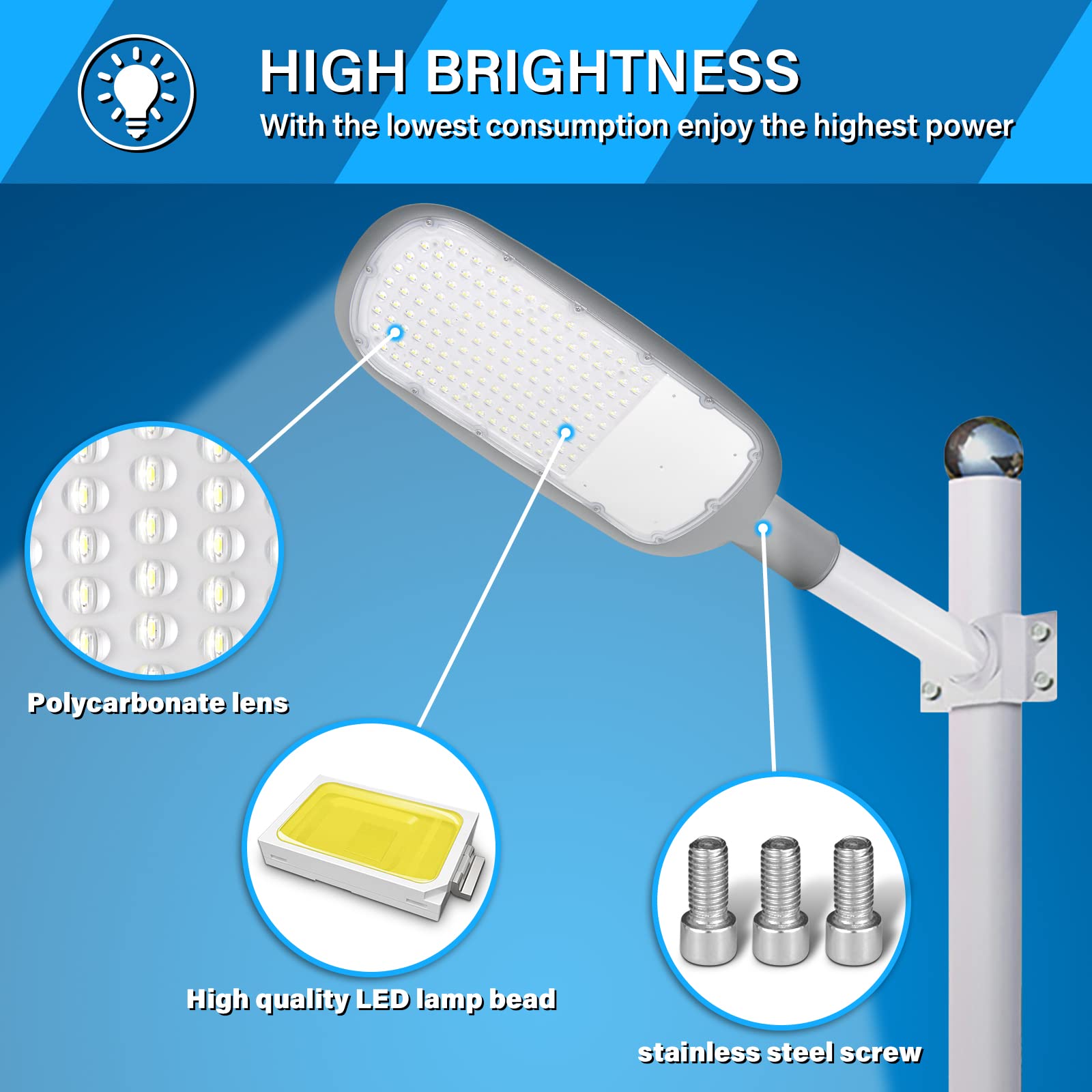RIGIDON LED Flutlicht 100W – 10000 Lumen, IP66 Wasserdicht, Mit Dämmerungssensor