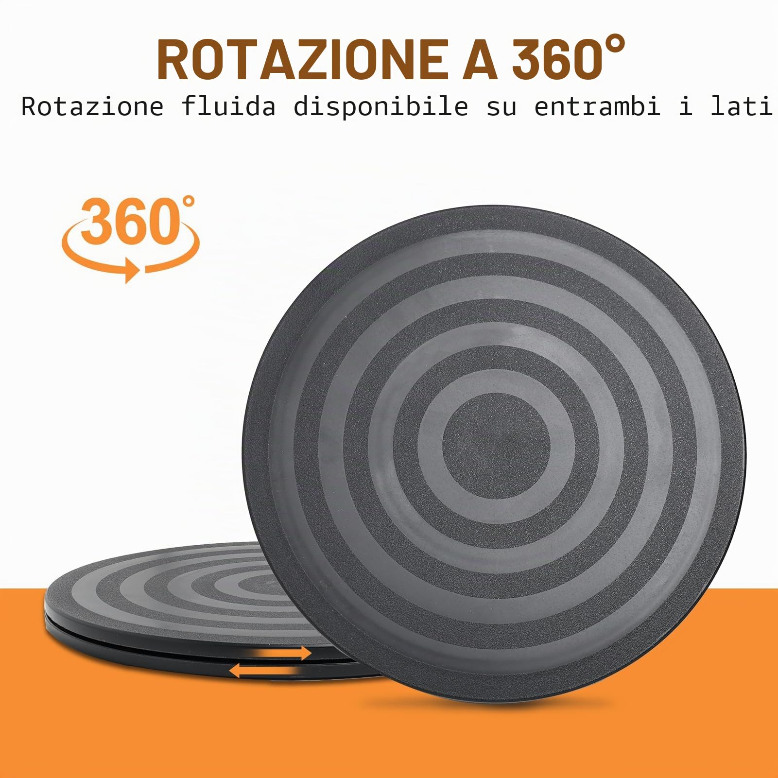 Supporto Girevole di 360 ° con Cuscinetti a Sfera 20CM Multiuso Giradischi con Cuscinetti Sfera in Acciaio,Base Rotante per TV, Monitor, Altoparlanti, Artigianato, Capacità 15kg, Antiscivolo - Nero