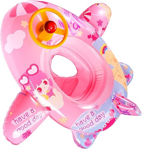 Miniatura 54 de Lindo flotador inflable de piscina para niños, flotador de verano de PVC, cama de aire, lago, barco, flotadores de natación con 2 asas, balsa