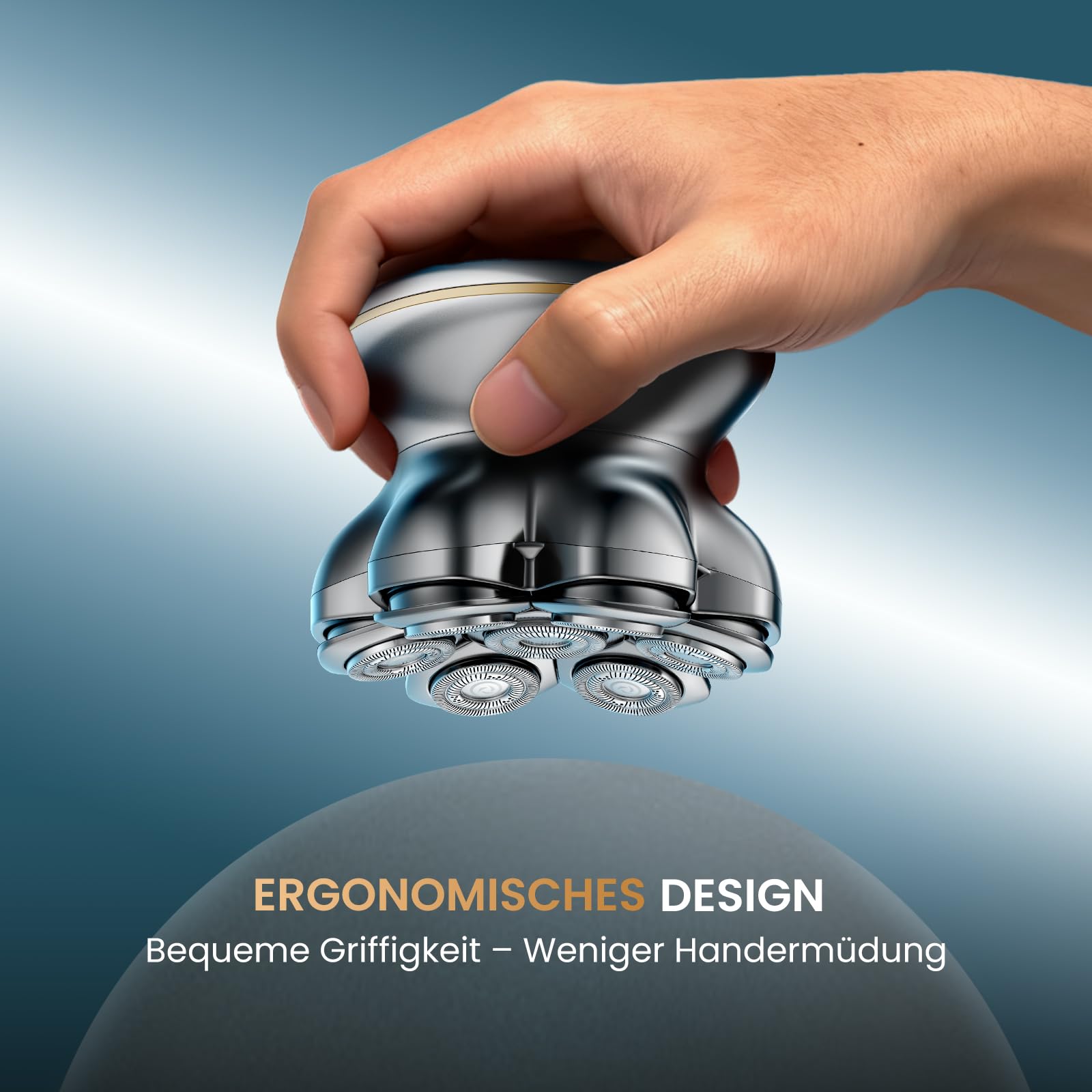 1400mAh Akku Kopf Rasierer Herren,8800RPM Silber Head Shaver Men,Typc 0 mm 7D wasserdichter Kopfhaarrasierer mit verbesserter flexibler Klinge, lange Akkulaufzeit, leicht zu reinigen