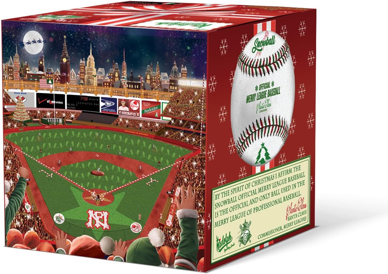 Official Christmas Baseball Merry League. Santa Claus Signature. Baseball Christmas Gift Stocking Stuffer. Christmas Baseball