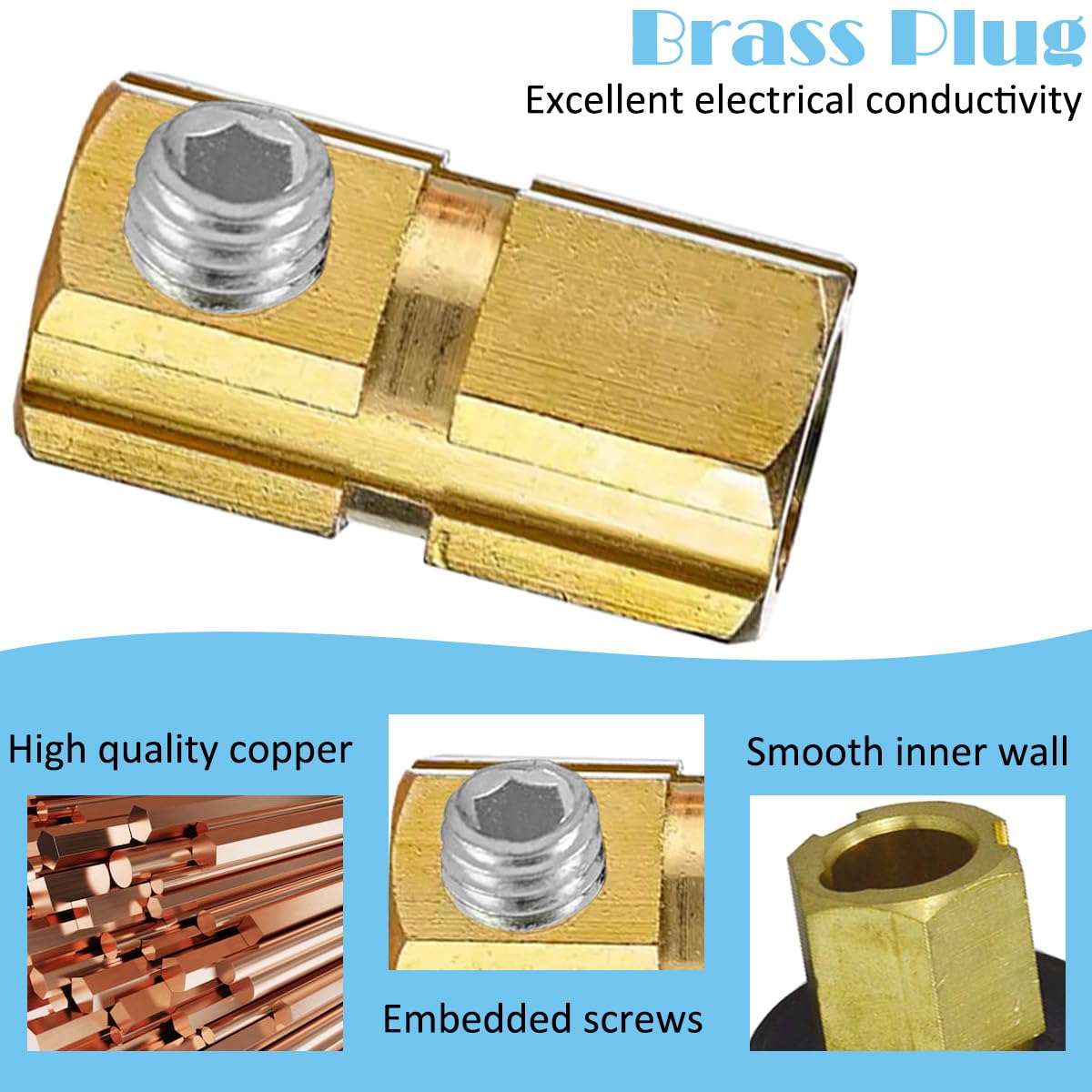 EATBALE EDKL35-50 315Amp Connector Replacement Parts for TIG Welding Cable Panel Connector Socket for DINSE-Style Universal Quick Fitting Copper Plug Quick Connector Socket Accessories Kit - Image 4