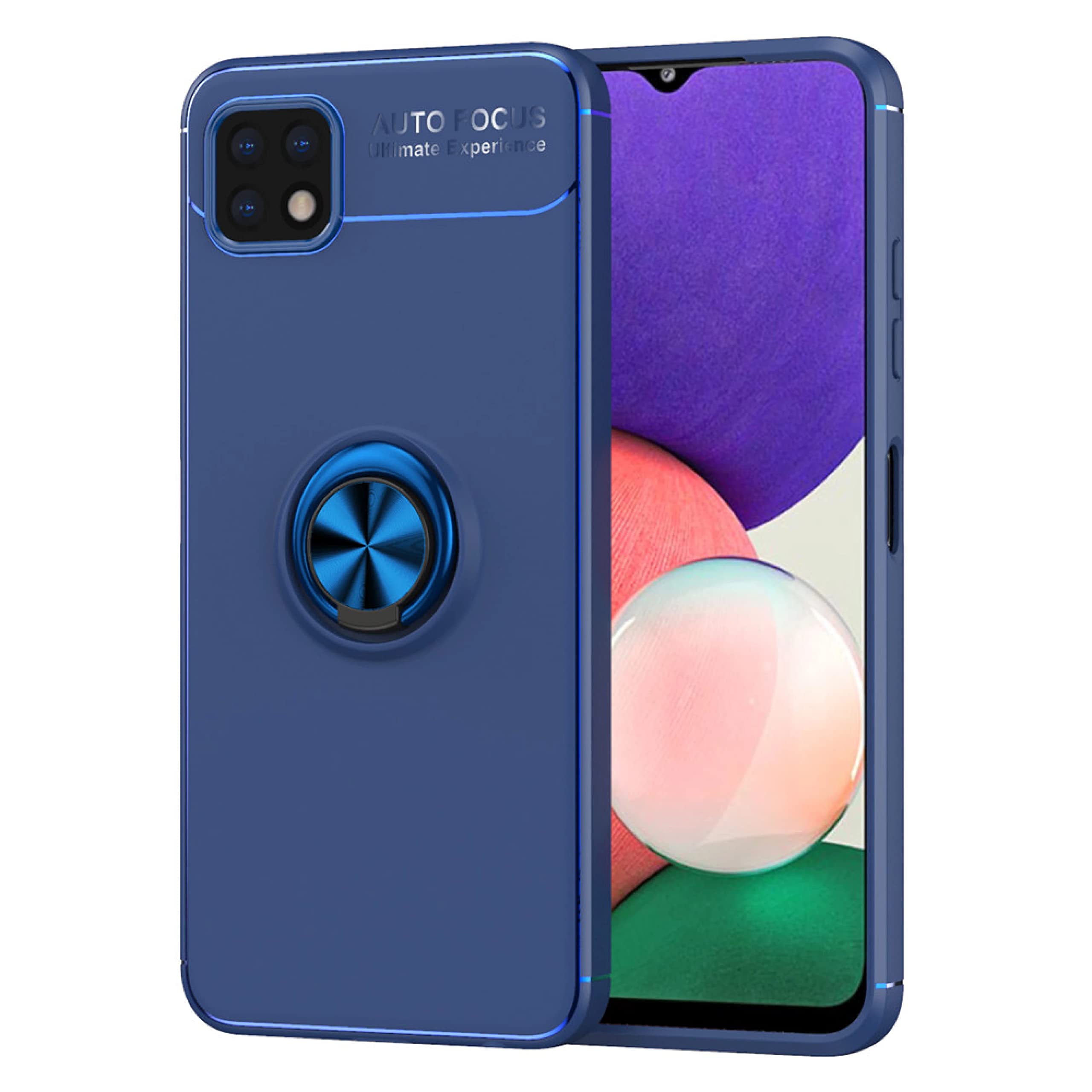 Spazy Case® Samsung Galaxy A22 5G / F42 5G Back Cover | Sleek Rubberized Case with Chrome Plating | Ring Stand Back Cover for Samsung Galaxy A22 5G / F42 5G - Blue (B09BLD9WN6) Amazon Price History, Amazon Price Tracker