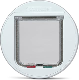 Cat Mate 4-way locking glass socket, cat flap, white. product image