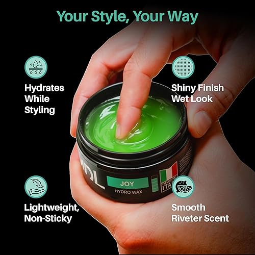 Miniatura 6 de MY DE LUCA Hydro Hair Wax for Men - Cera capilar a base de agua para una sujeción fuerte y un acabado de aspecto húmedo, alternativa a la pomada