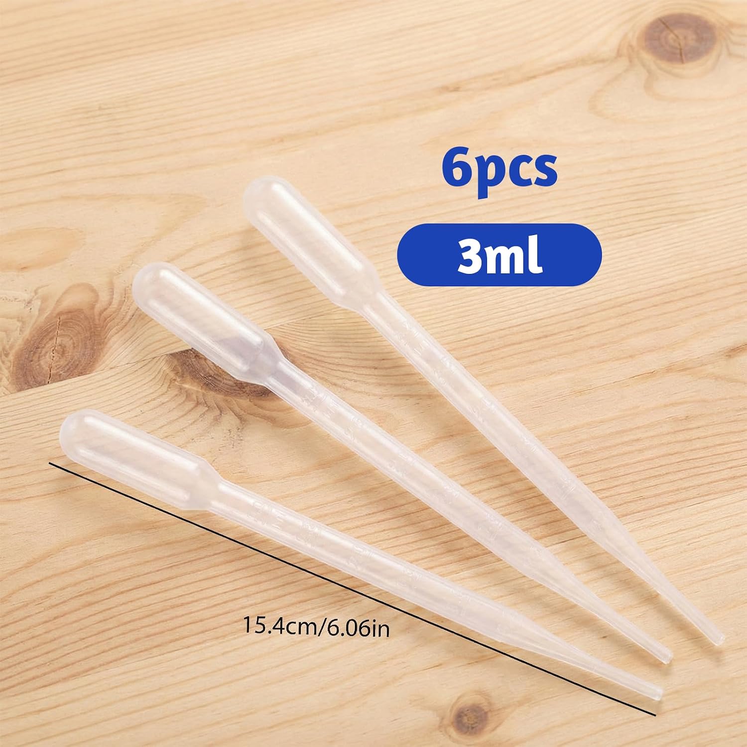 Plastic Beaker Set, 6 Sizes Low Form Measuring Graduated Polypropylene Beakers - 25ml, 50ml, 100ml, 150ml, 200ml, 250ml for Science Lab Classrooms Home with 6 Plastic Droppers in 3 ml