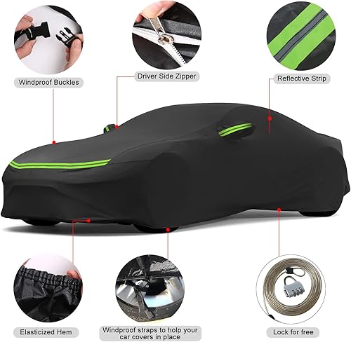 Miniatura 2 de Funda de automóvil compatible con Mazda MX-5 Miata 1998-2019 2020 2021, 6 capas resistente al agua, cubierta negra a prueba de polvo (1998-2021)