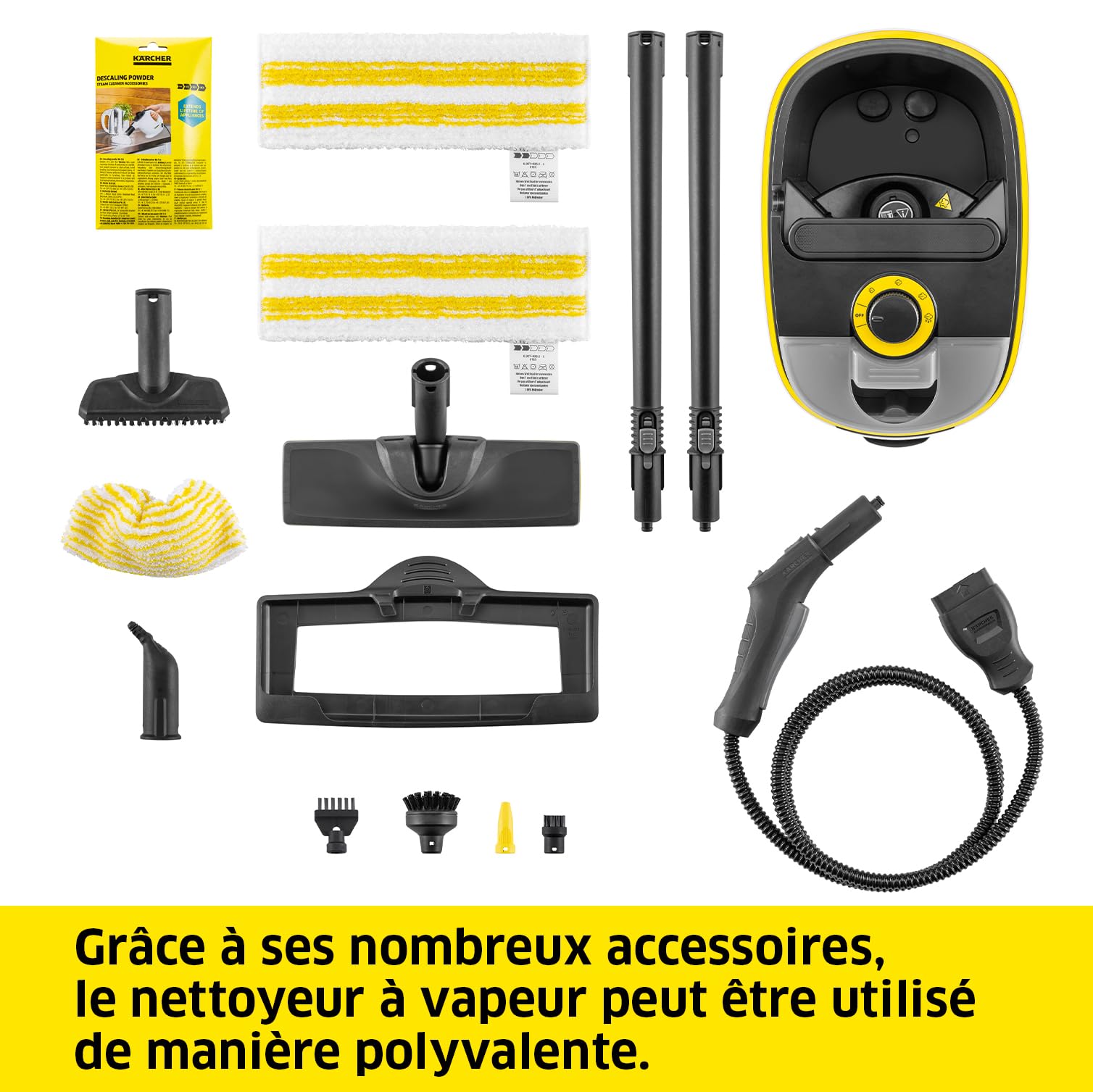 Kärcher Nettoyeur Vapeur SC 5 Deluxe Signature Line, Fonction VapoHydro, Pression Vapeur: 4bar, Temps de Chauffe: 3min, Surface Nettoyable: 130m², Réservoir: 1,3l, Accessoires, Set Nettoyage de Sol