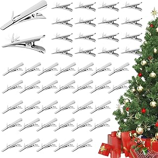 100Pcs Christmas Ornament Clips, Metal Alligator Clip, Ornament Anchors ...