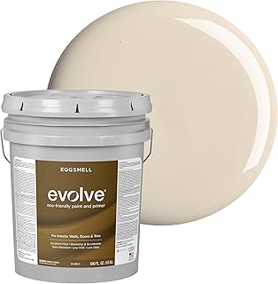 Paint & Primer: Environment-friendly, Low Sheen with One-coat Coverage for Interior & Exterior surfaces (Beach Beige, 5-Gallon)