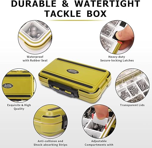 Miniatura 3 de TRUSCEND Kit de aparejos y accesorios de pesca ampliamente utilizados, caja de aparejos de pesca con aparejos incluidos, gancho de peso giratorio