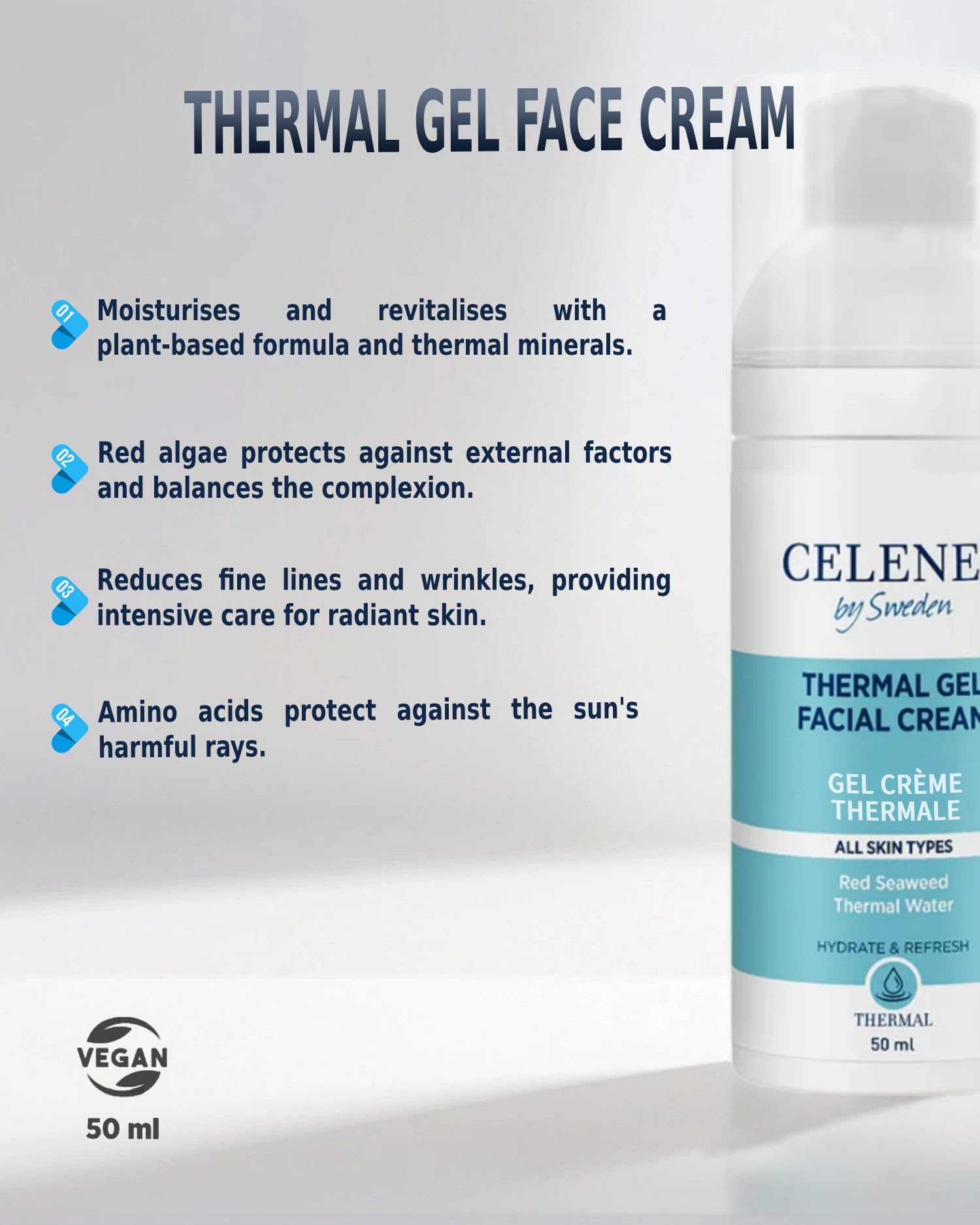 Celenes by Sweden Thermal Gel Face Cream 50ml - Image 2