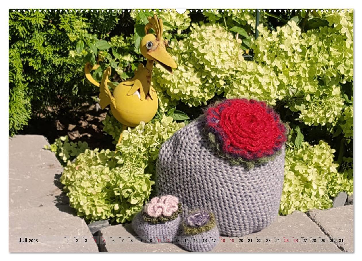 Häkelimpressionen - Gehäkelte Ideen für Haus und Garten (hochwertiger Premium Wandkalender 2026 DIN A2 quer), Kunstdruck in Hochglanz: Kreative und ... Häkeleien für jeden Monat. (CALVENDO Hobbys)